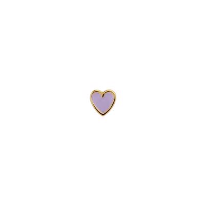 Stine A Petit Love Heart Ørering Purple Sorbet Enamel Gold 